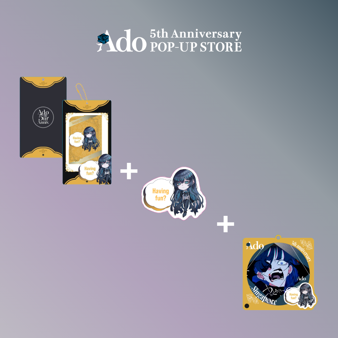 ADO 5th Anniversary POP-UP STORE Acrylic Trading Case, Acrylic Badge Case & Acrylic Pin Badge (Singapore Exclusive)