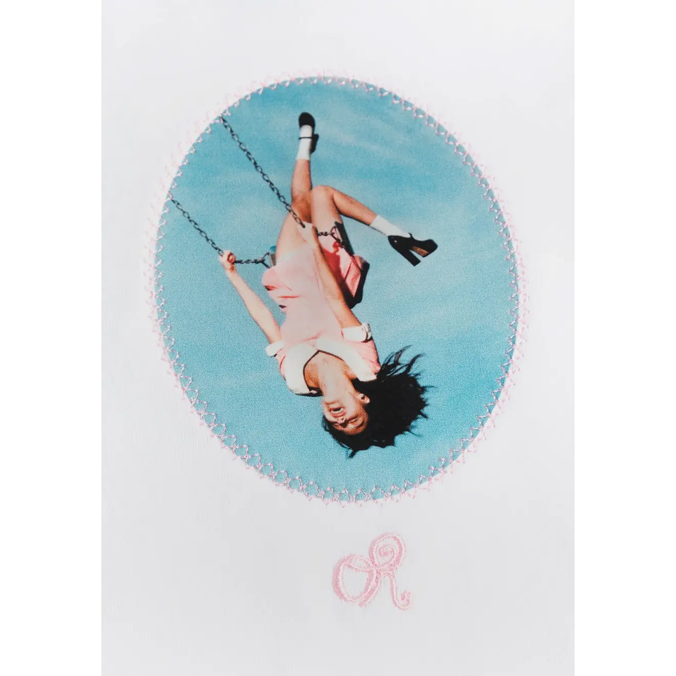 album cover stitched women's baby cropped raglan