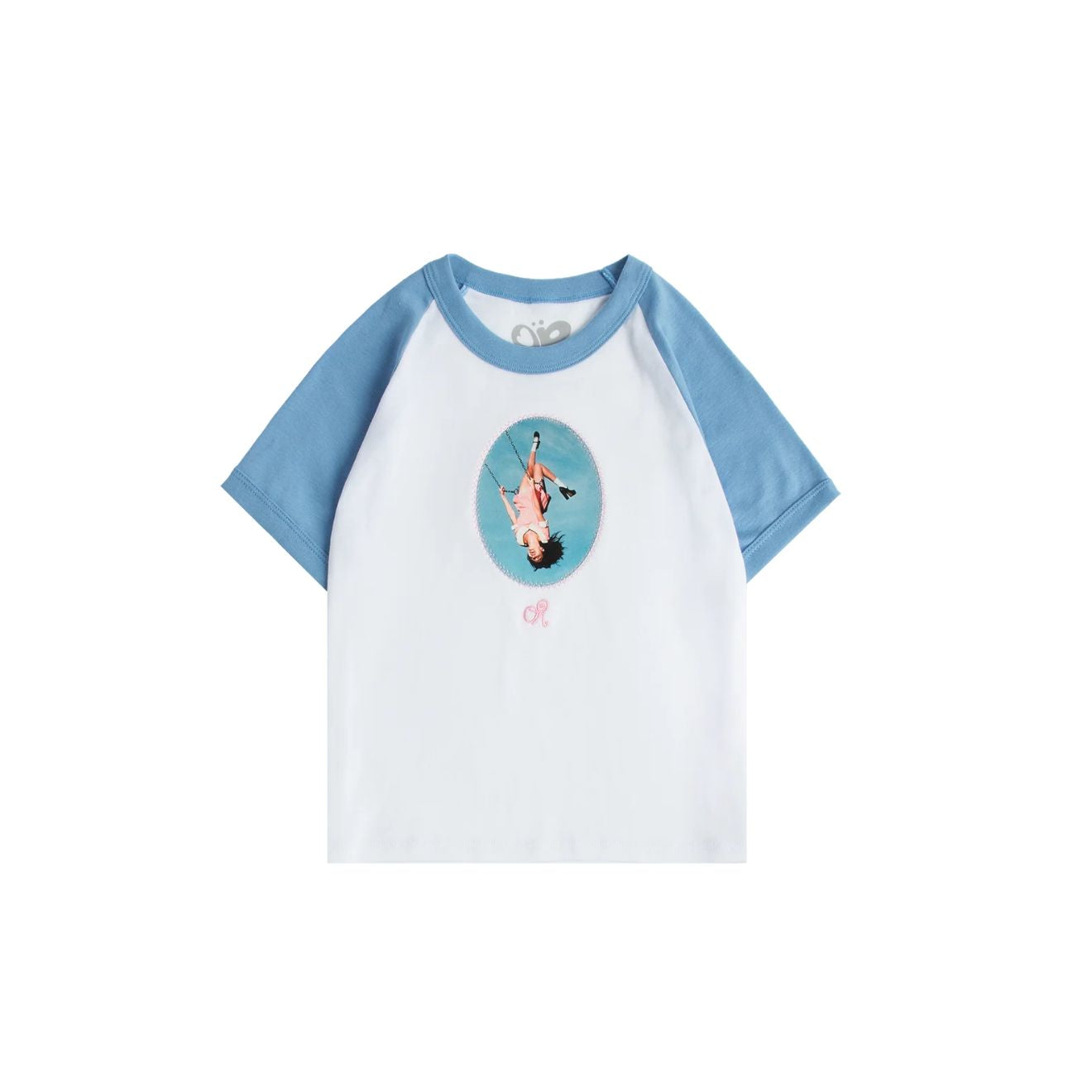 album cover stitched women's baby cropped raglan