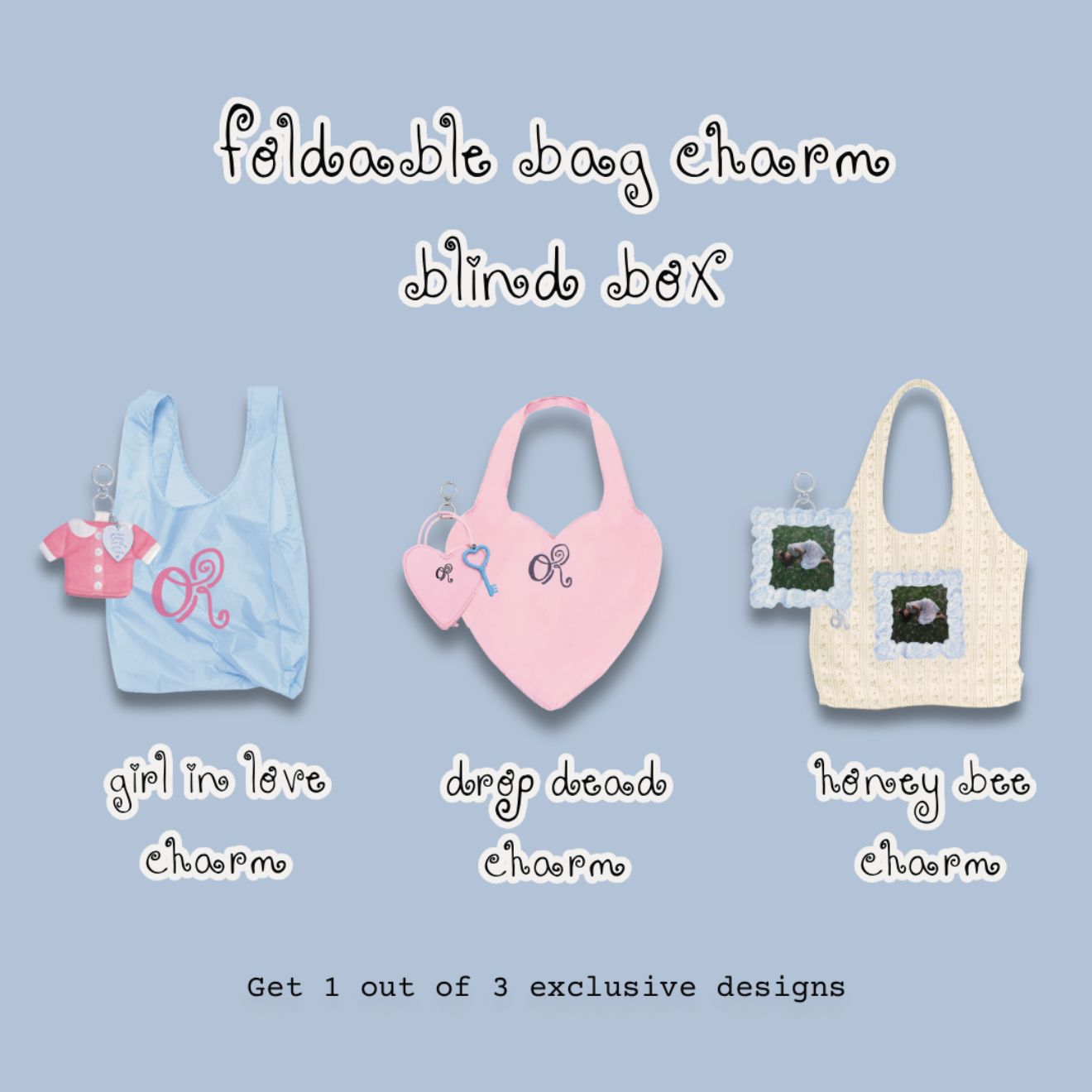you seem pretty sad for a girl so in love charm tote blind box